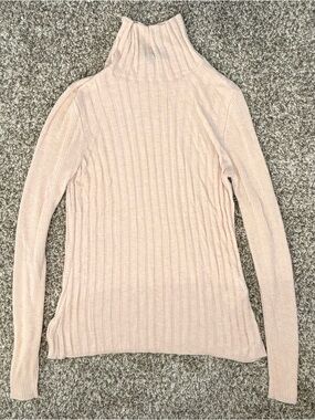 Women’s White House Black Market High Neck Ribbed Long Sleeve Knit Top ~ Size M